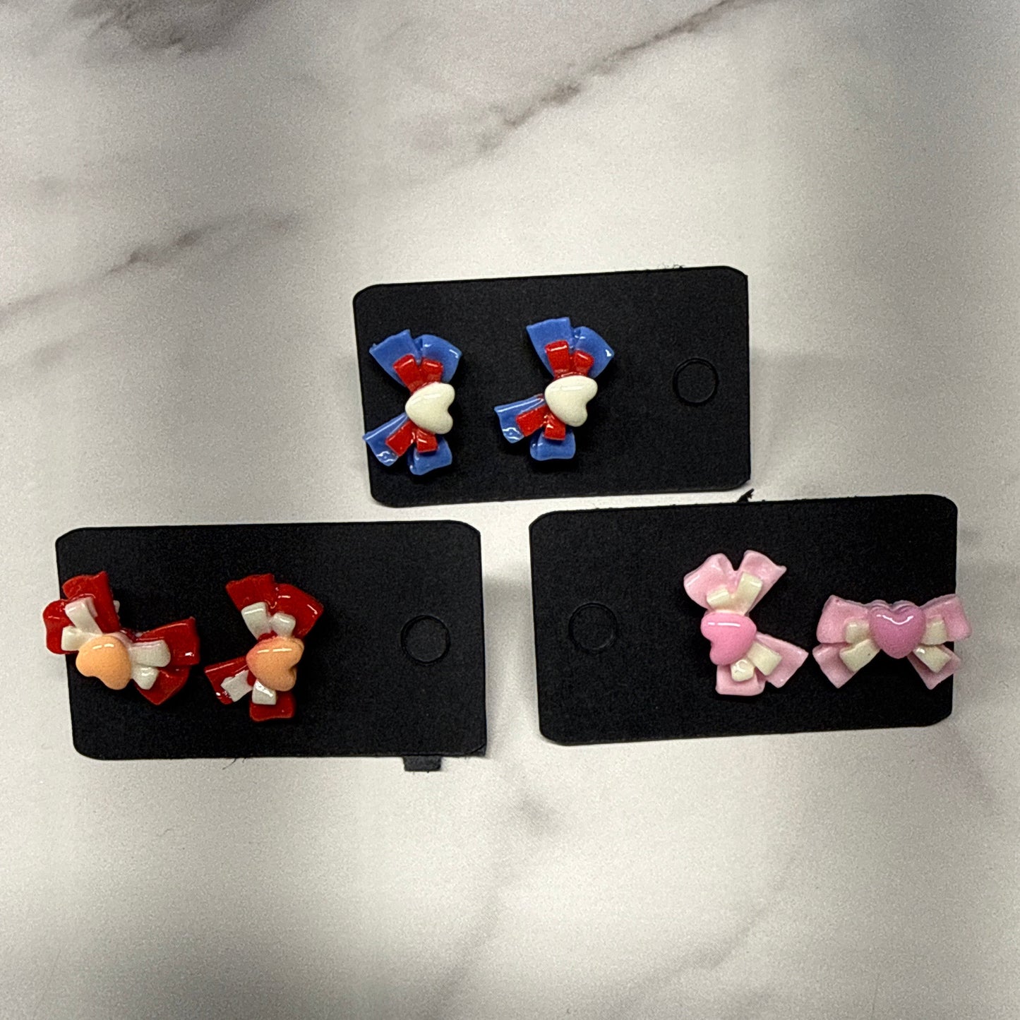 Heart Bow Stud Earring