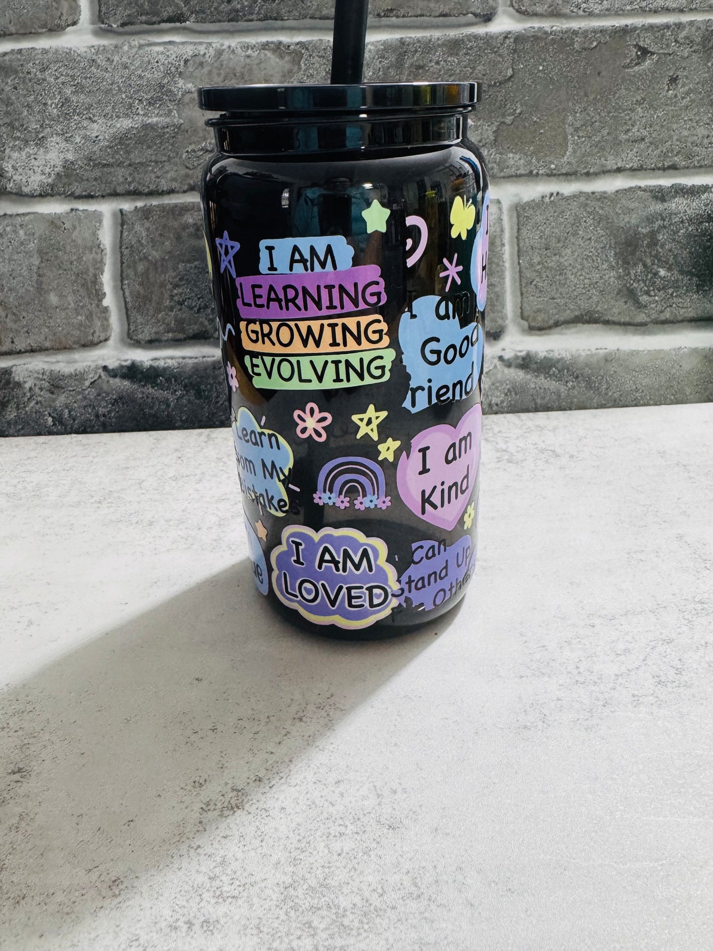 12 ounce acrylic Libby- kids affirmations