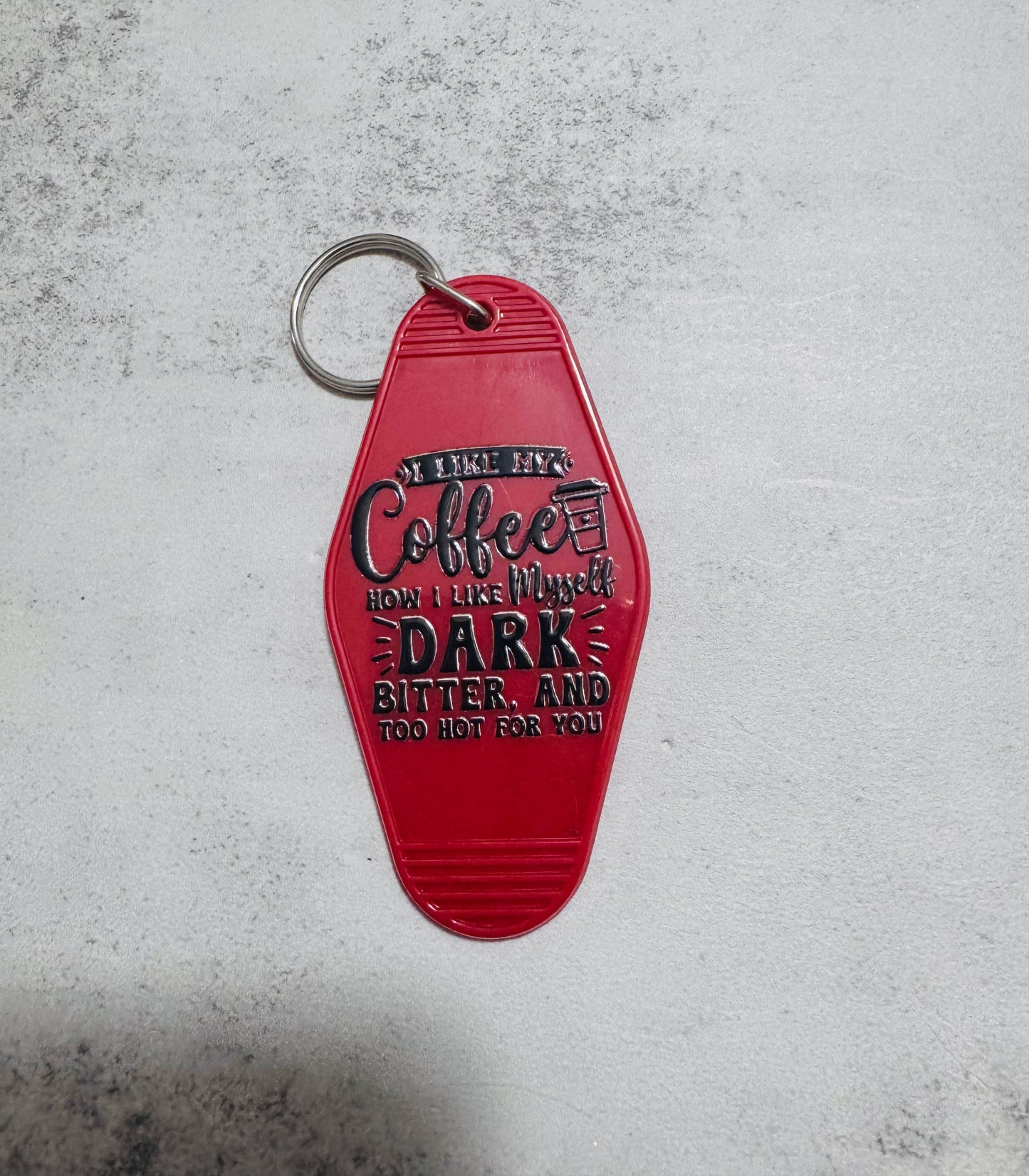 Coffee dark & bitter Motel Keychain