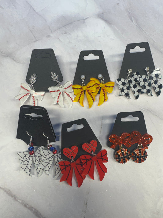 Sport with Bows Stud Dangle Earring