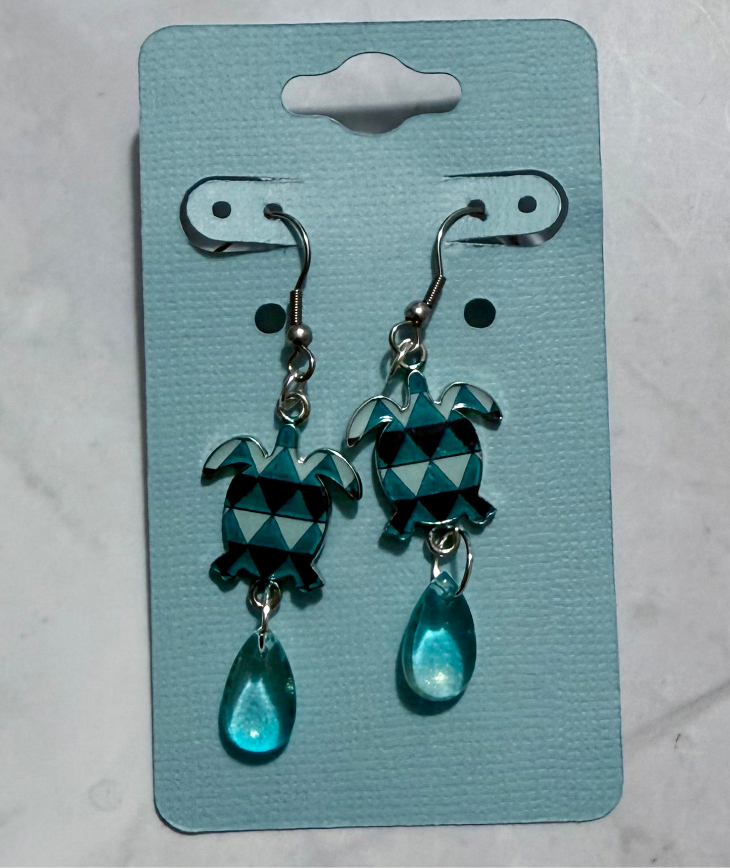 Shades of Teal Turtle Dangle