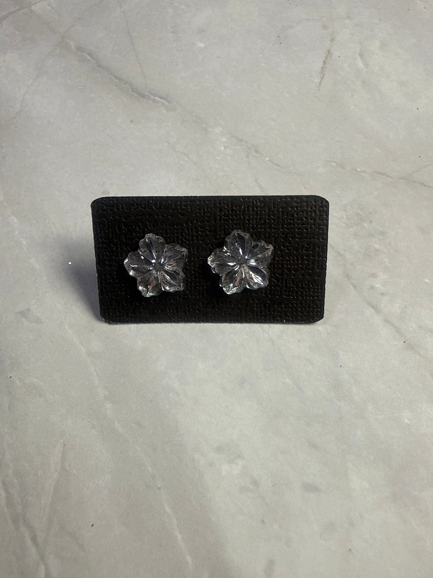 Clear Crystal Flower Stud Earring
