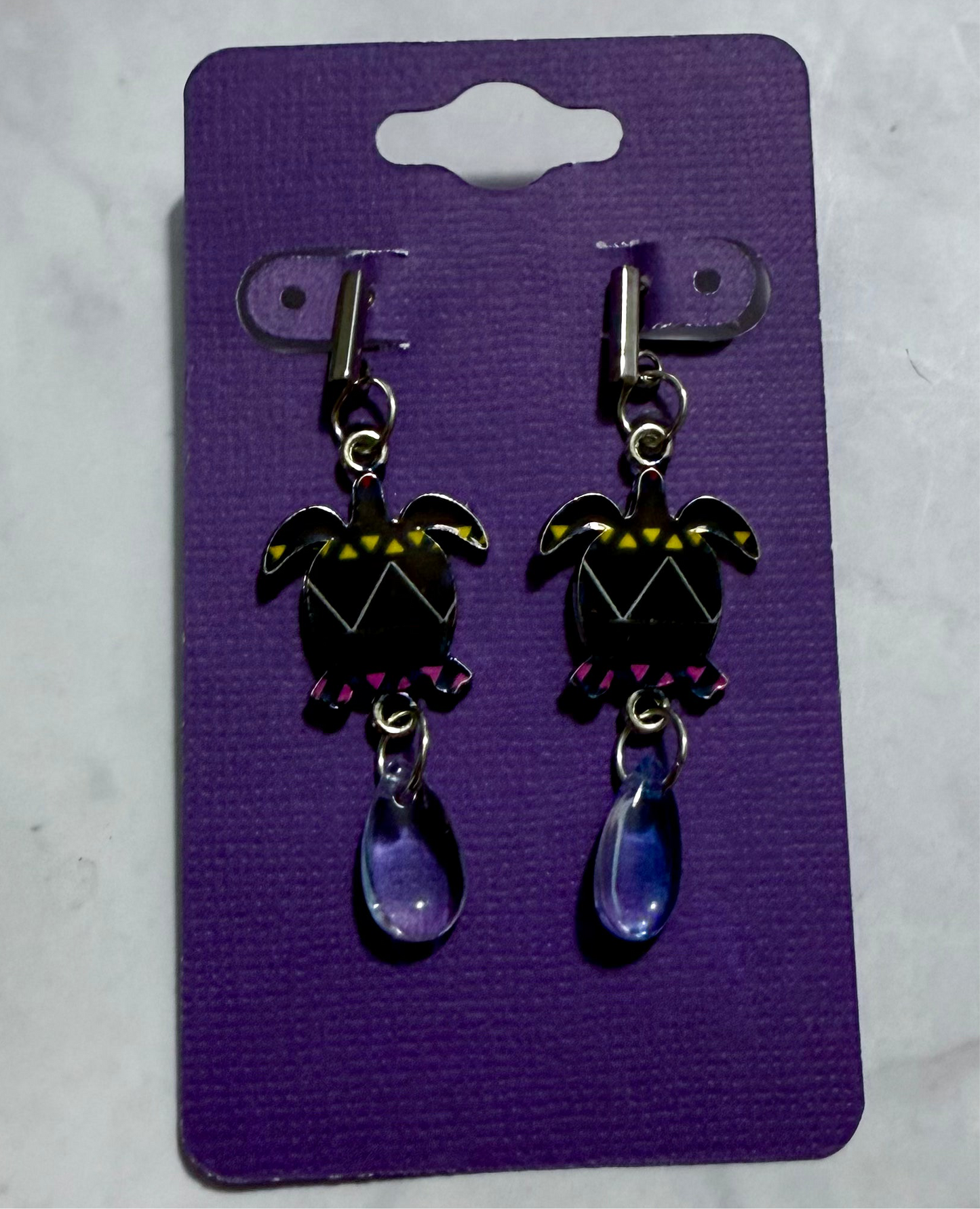 Blue/Black/Yellow/Pink Turtle Dangle