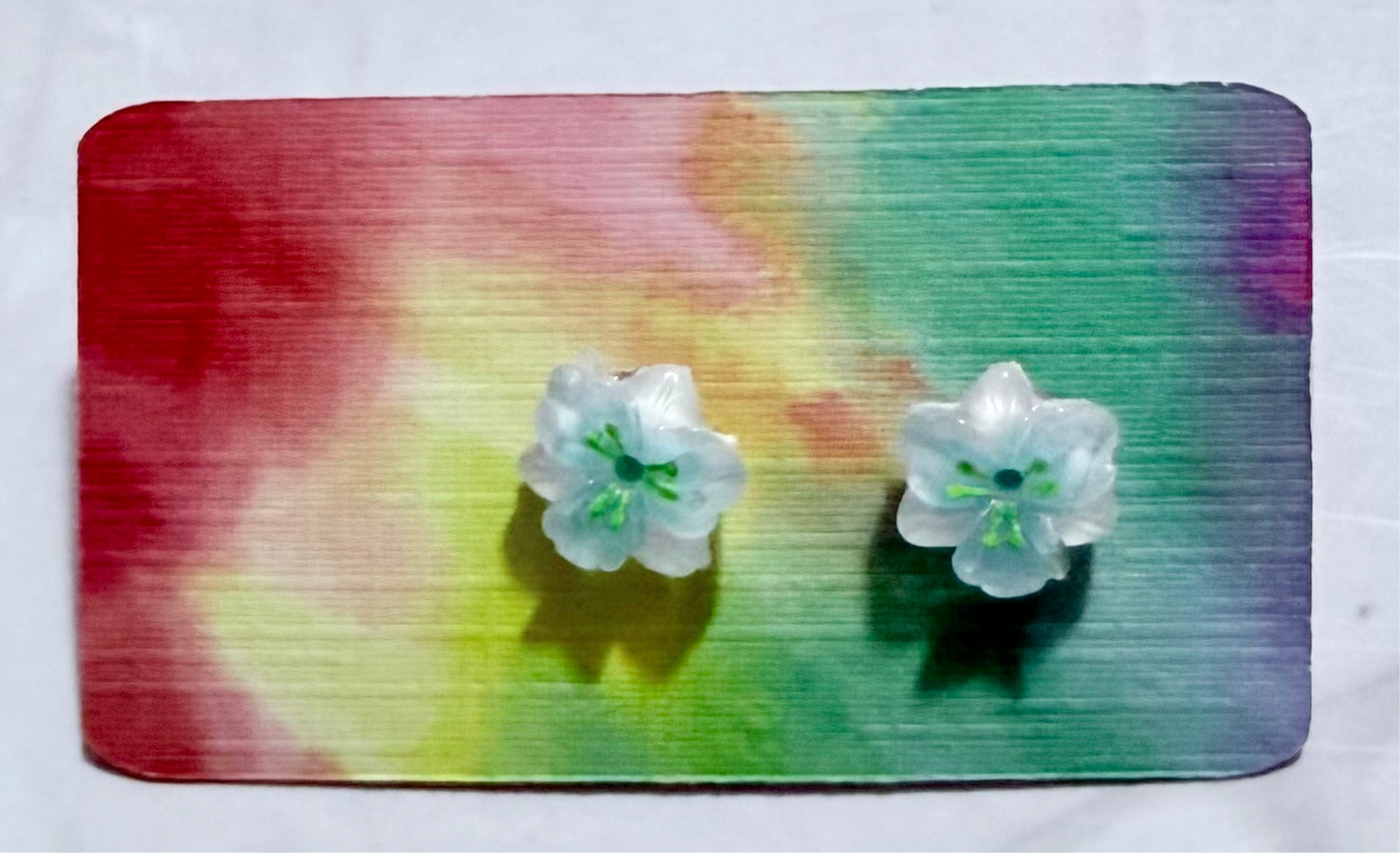 Light Teal Flower Stud Earring