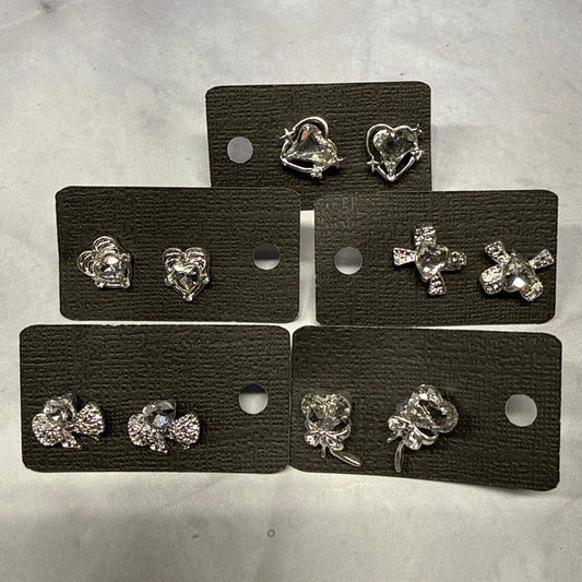 Silver Hearts Stud Earring