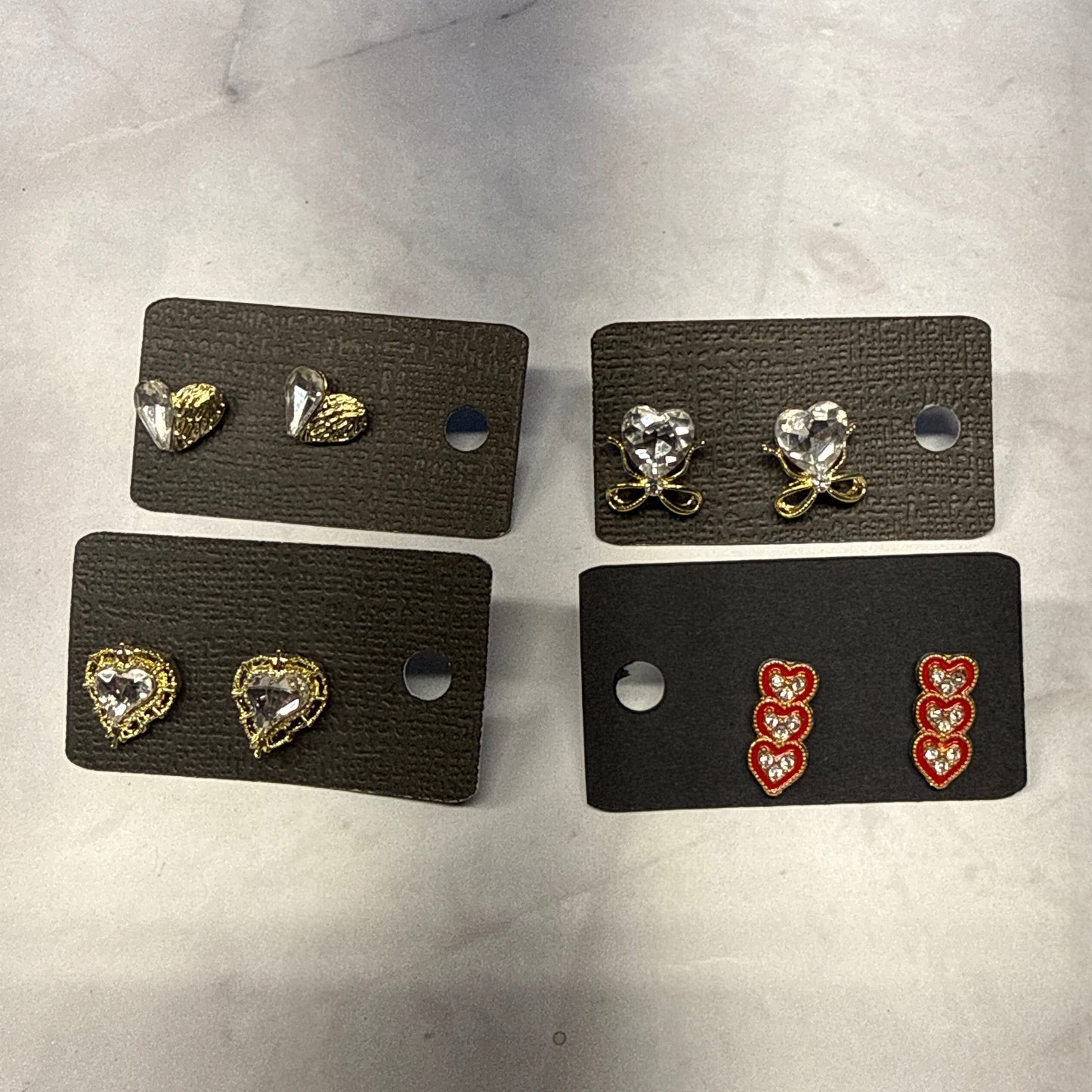 Gold Hearts Stud Earring