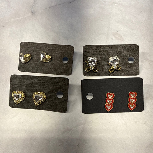 Gold Hearts Stud Earring