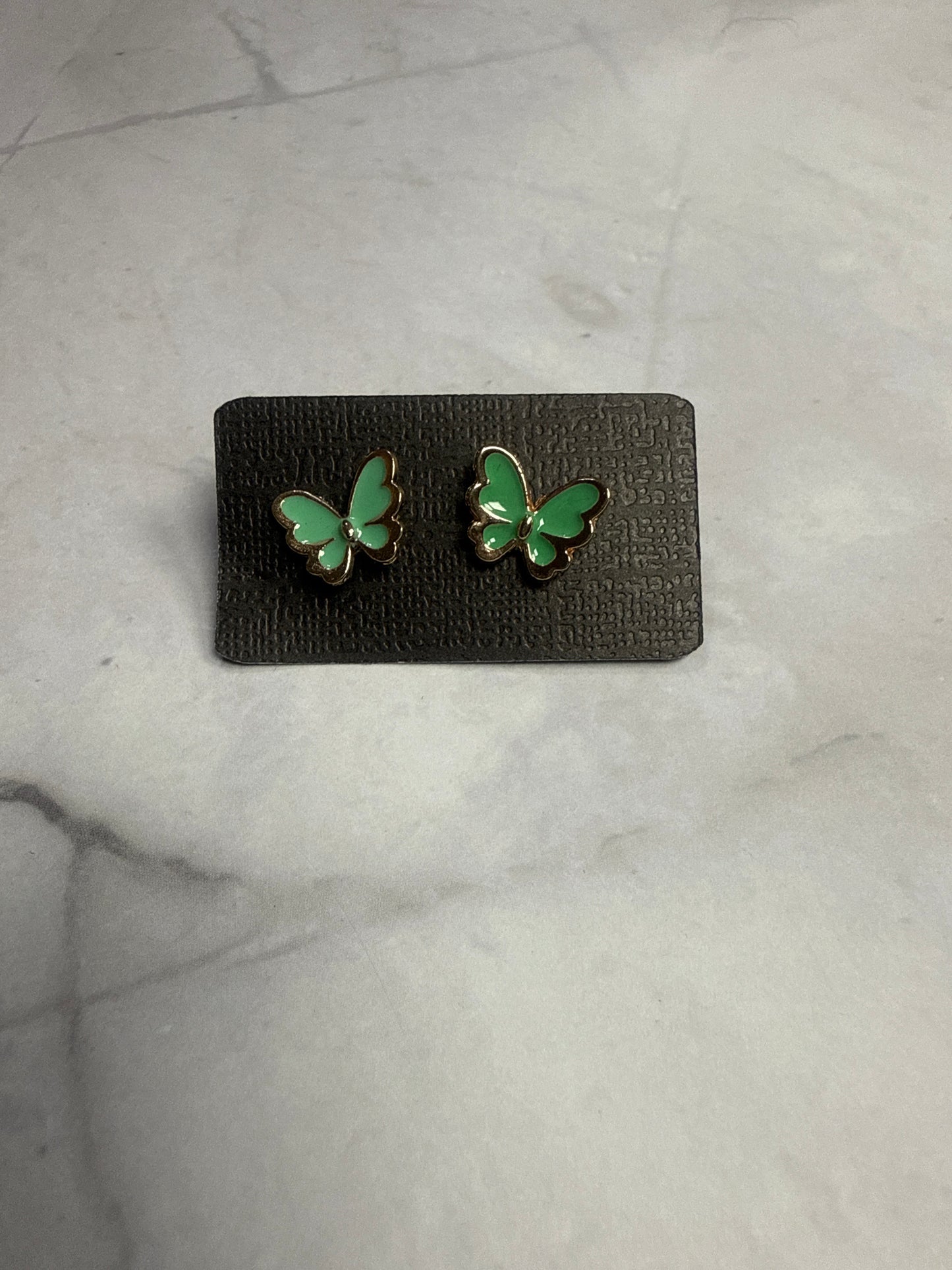 Teal Butterfly Stud Earrings