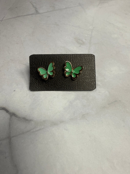 Teal Butterfly Stud Earrings