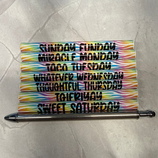 Days of the week Pen Set