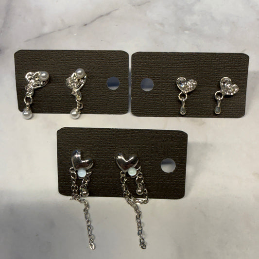 Heart Stud Dangle Earring