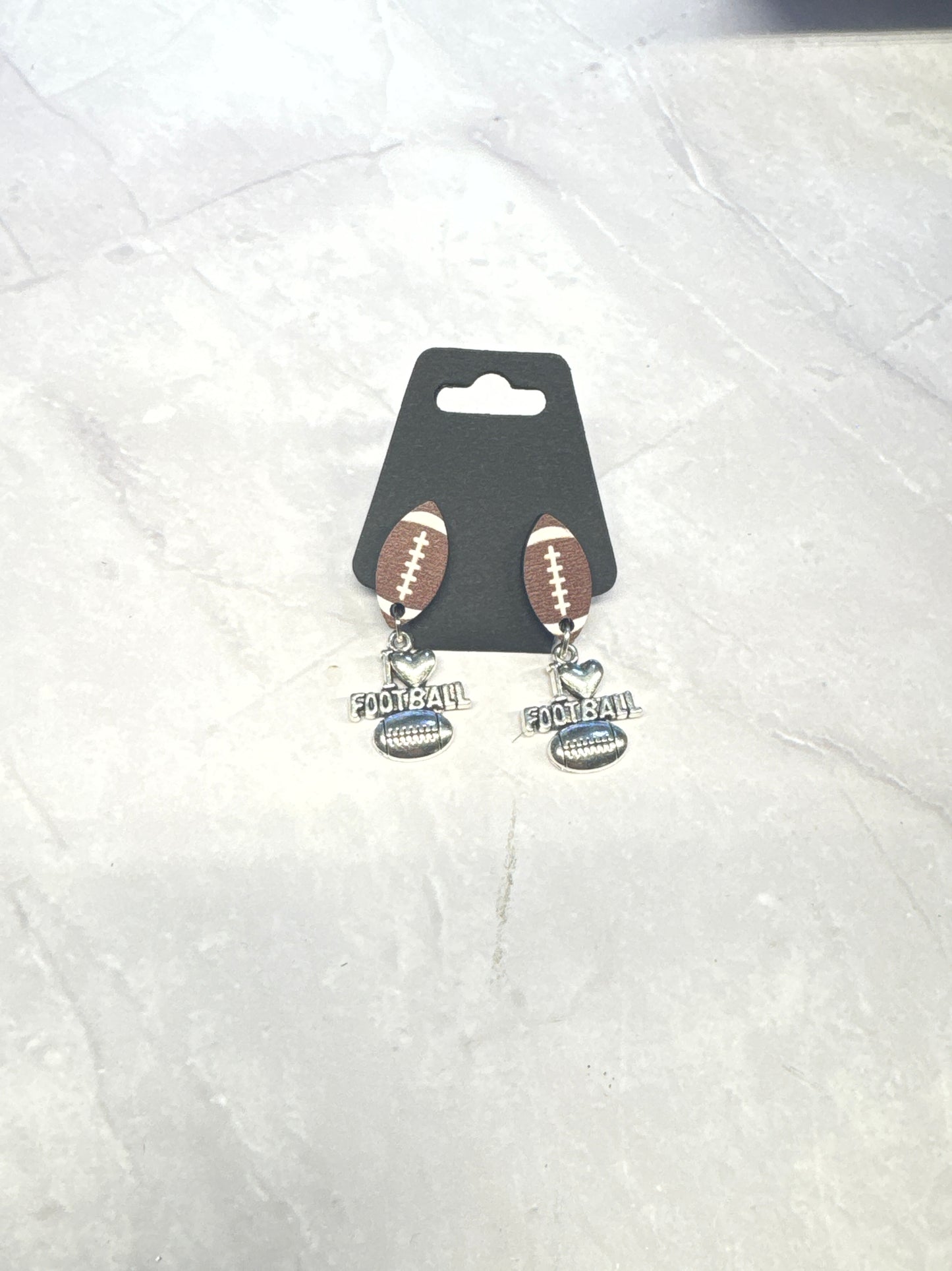 I Heart Football Dangle Earring