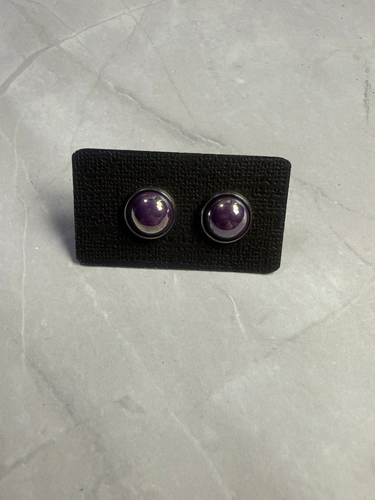 Dark Purple AB Stud Earrings