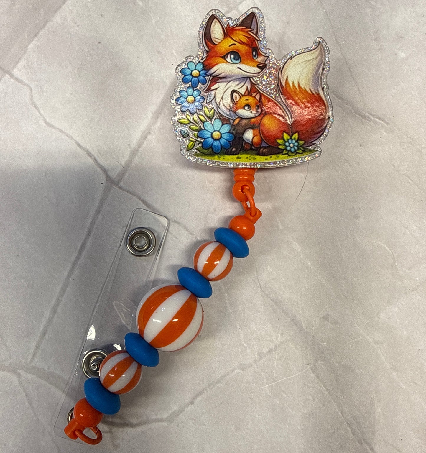 Foxes Badge Reel with Clip