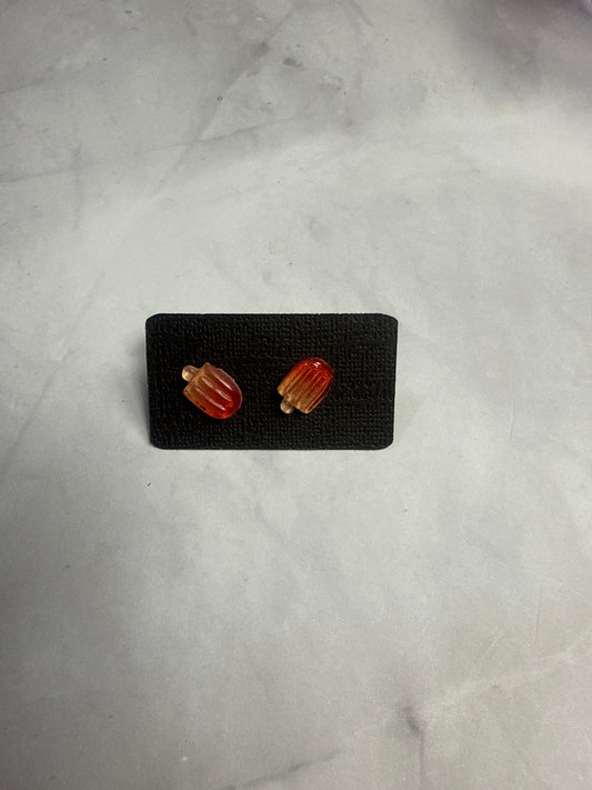Red/Orange Popsicle Stud Earrings