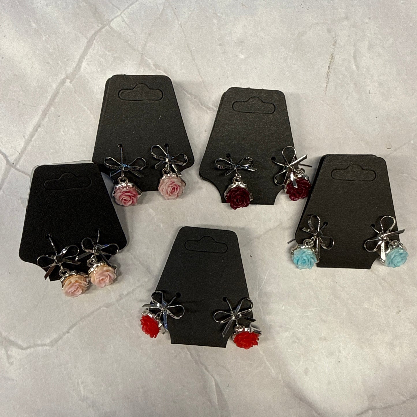 Bow Roses Stud Dangle Earring
