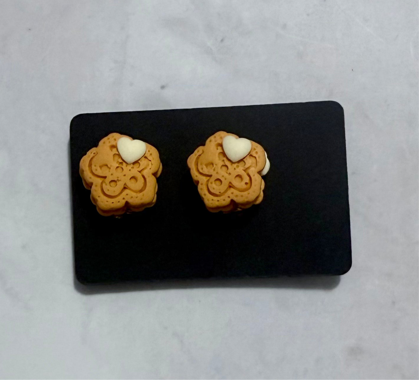 Biscuit Sweet CLIP ON Dangle Earring