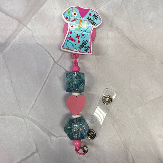 Nurse Love Badge Reel with Clip
