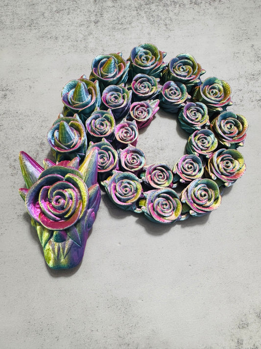 3D printed Rose Snake pastel rainbow
