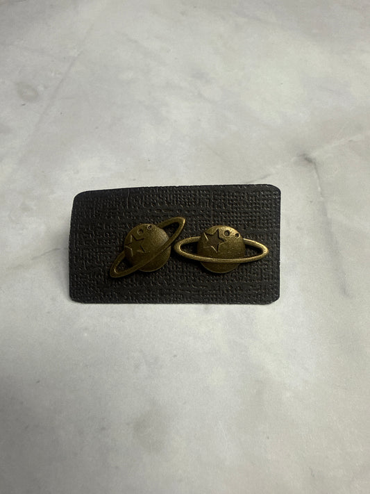 Bronze Saturn Stud Earrings