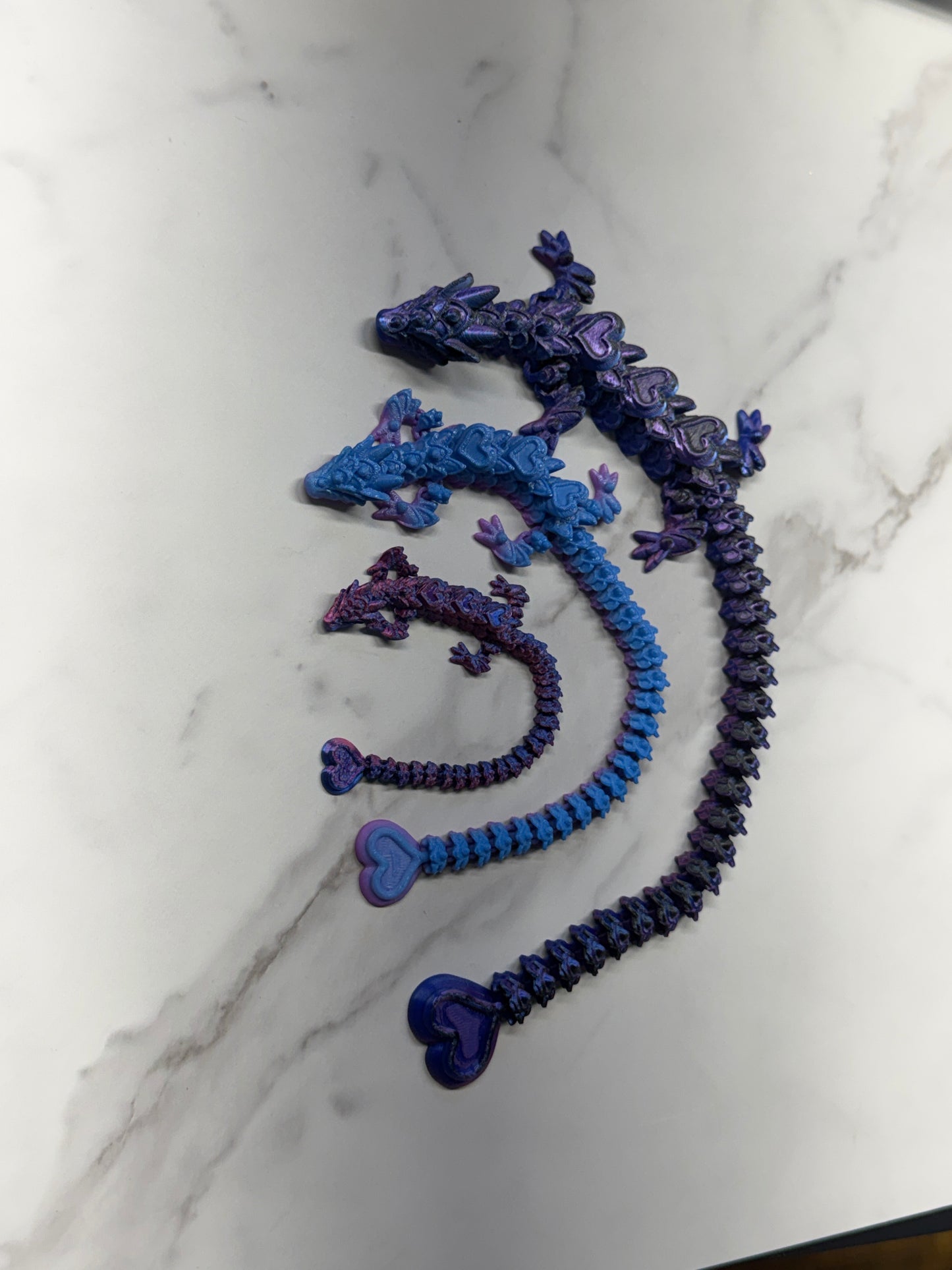3D Printed Love Heart Dragons RTS