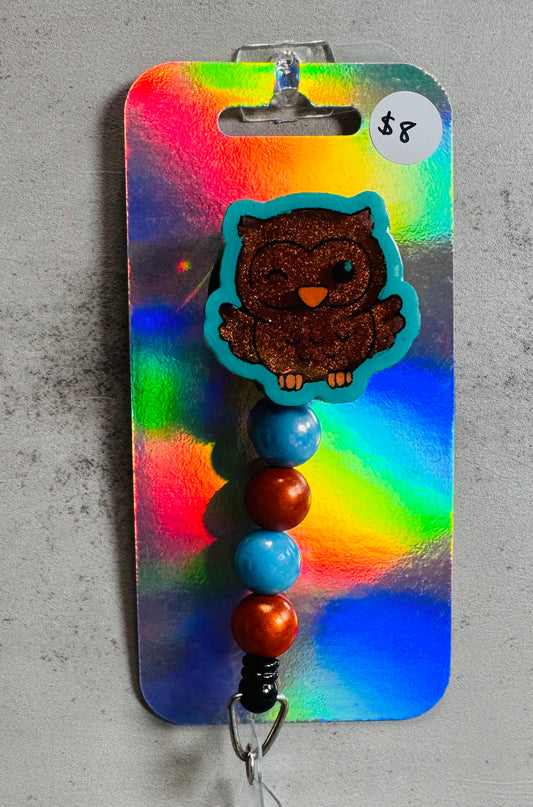 Owl Badge Reel Clip