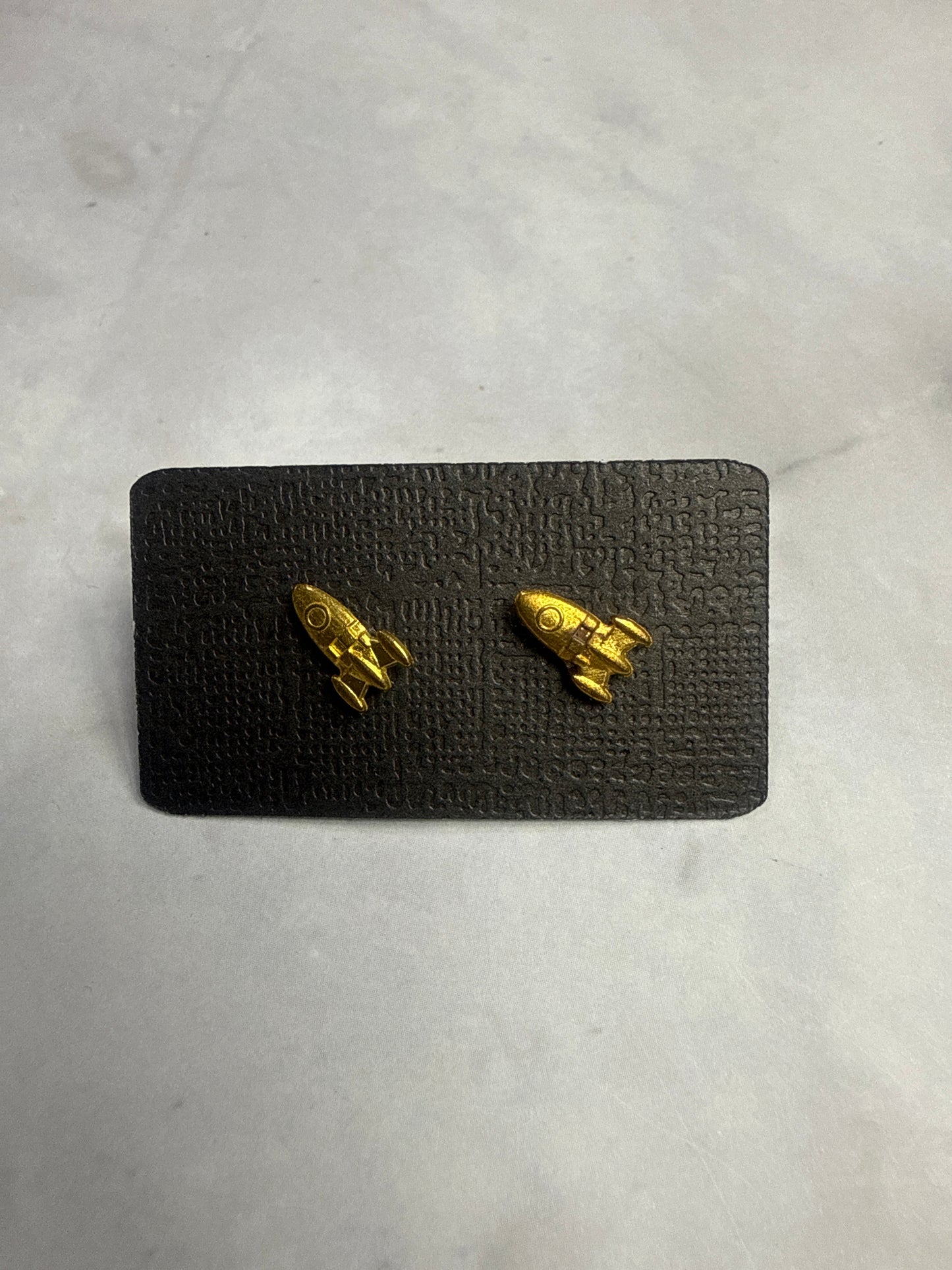 Gold Rocket Stud Earrings