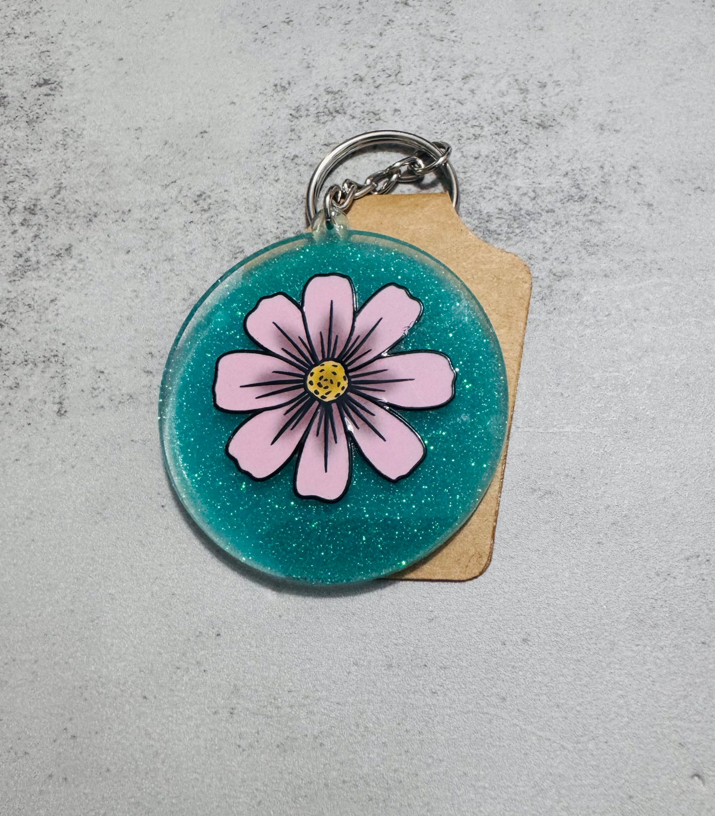 Flower Resin Keychain