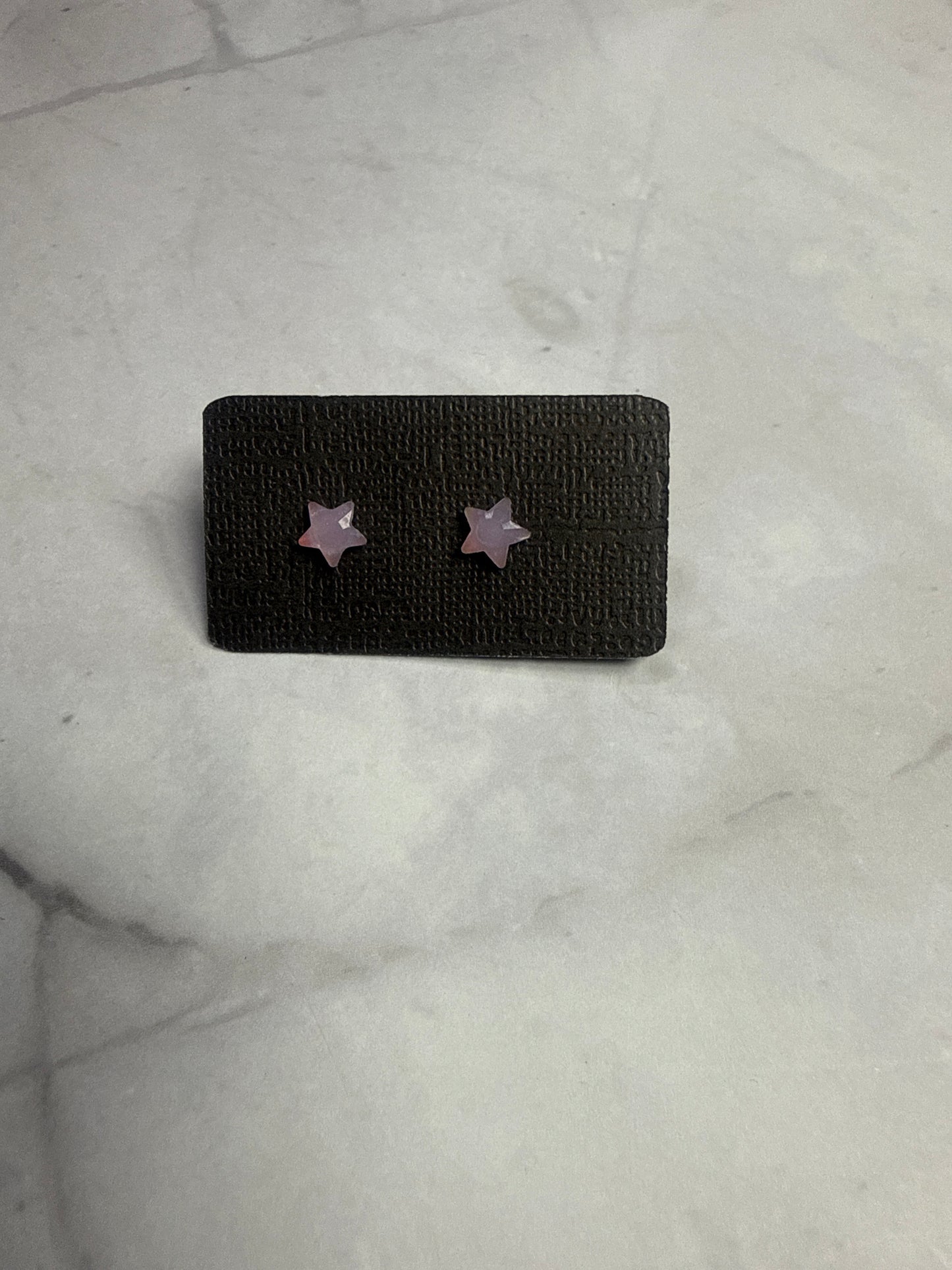 Purple Iridescent Star Stud Earrings