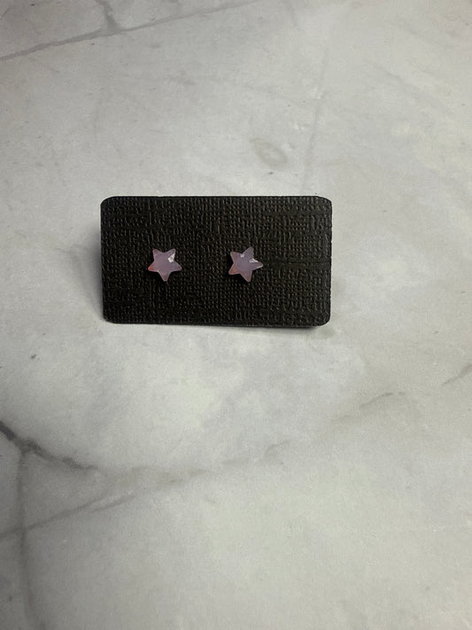 Purple Iridescent Star Stud Earrings