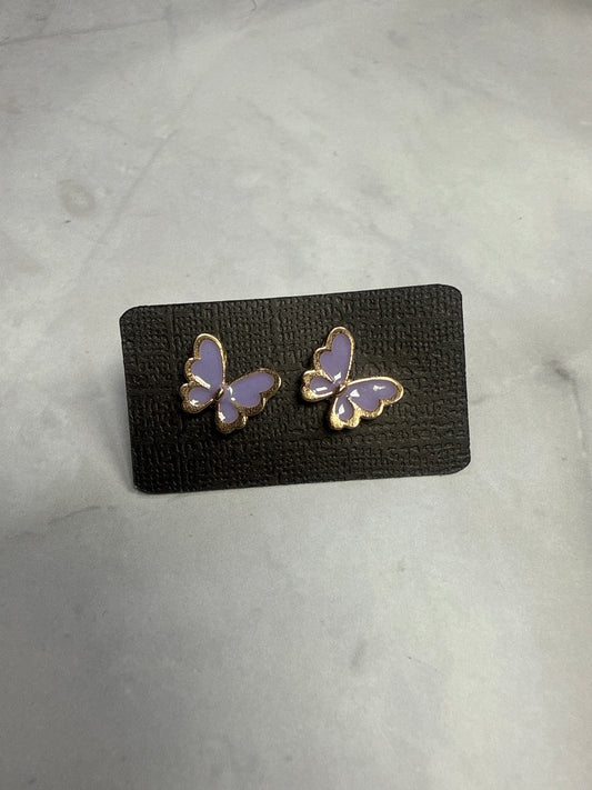 Lilac Butterfly Stud Earrings