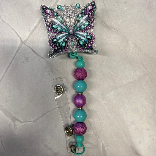 Butterfly Badge Reel with Clip
