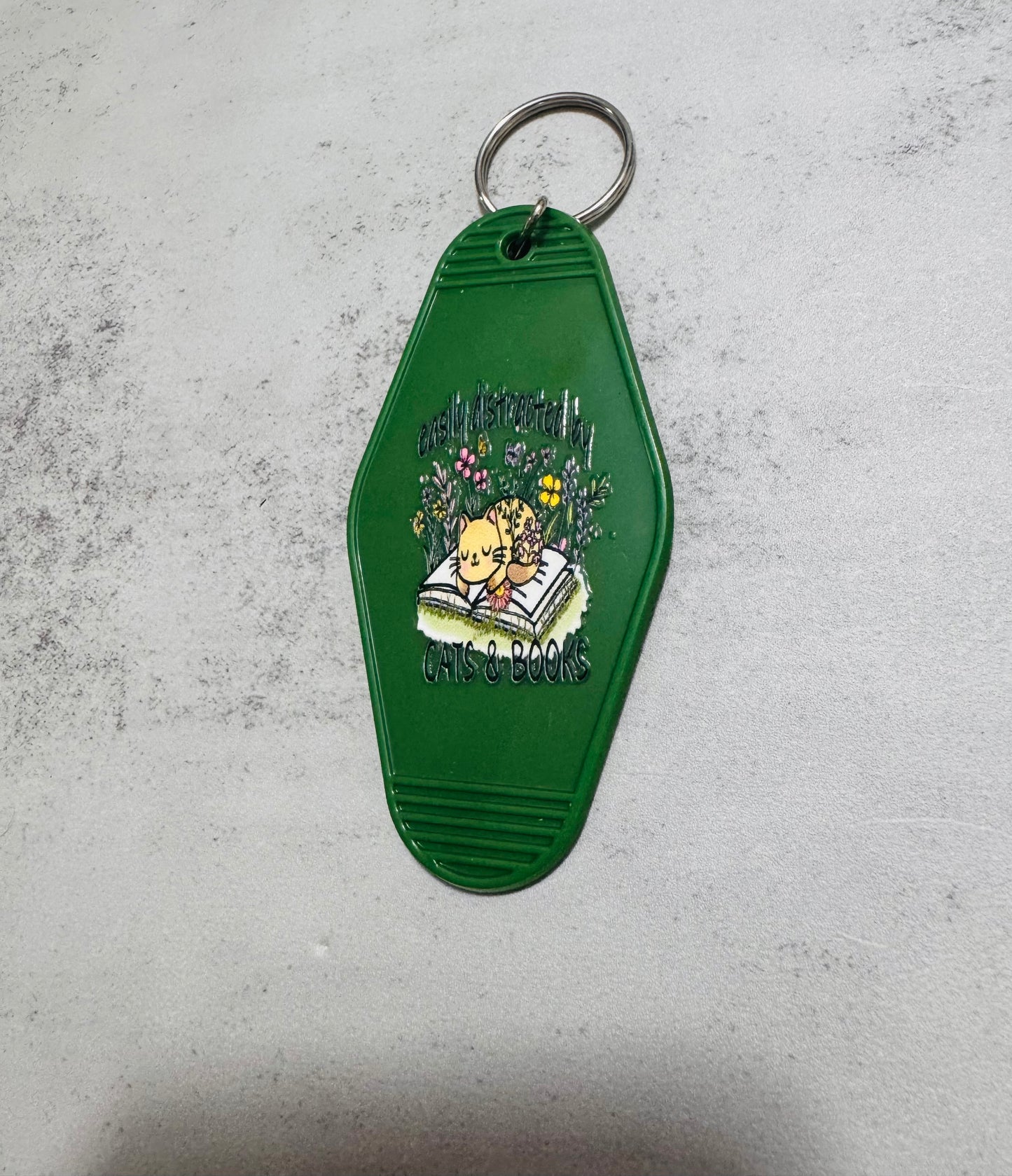 Cats & Books Motel Keychain
