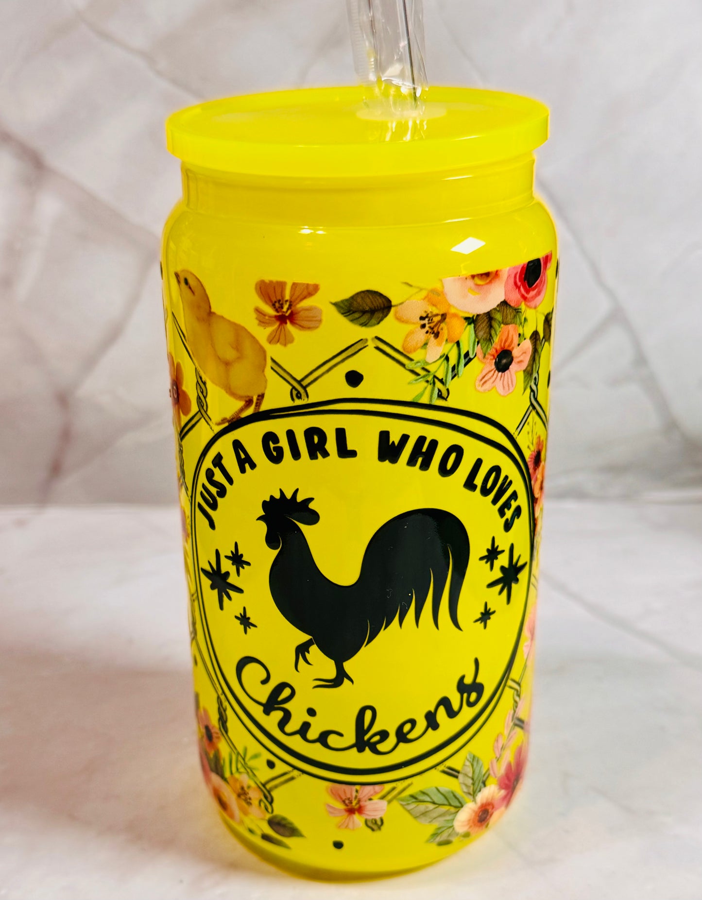 Just a Girl Who Loves Chickens 16oz Glass Libby
