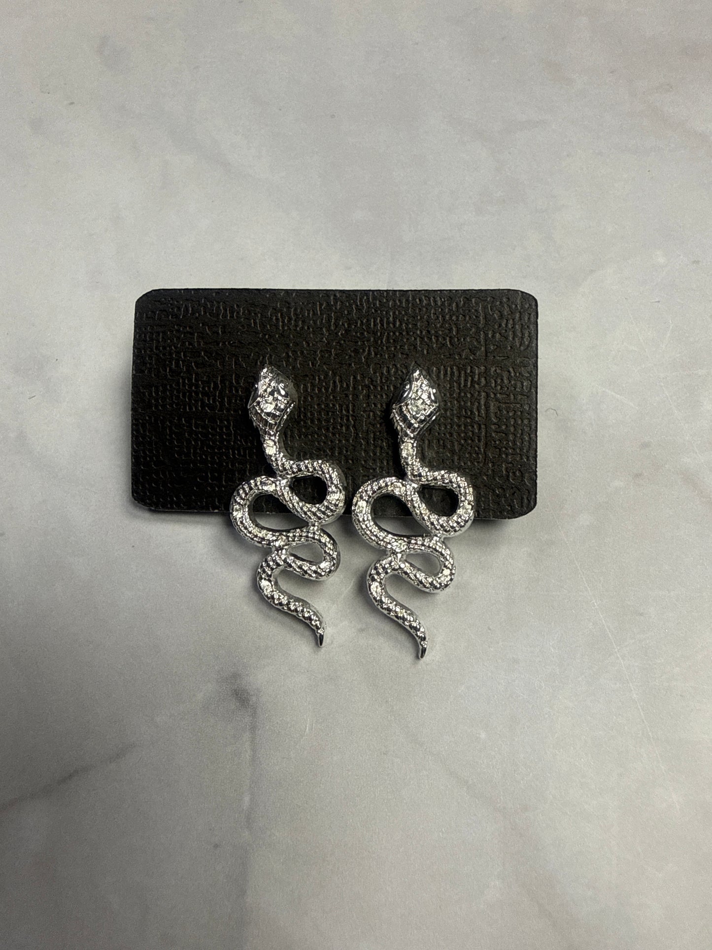 Silver Snake Stud Earrings