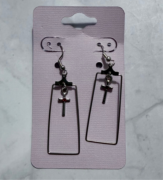 Red Rhinestone Cross Dangle