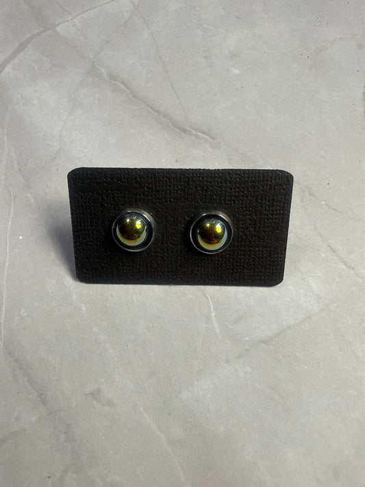 Black AB (Gold) Stud Earrings