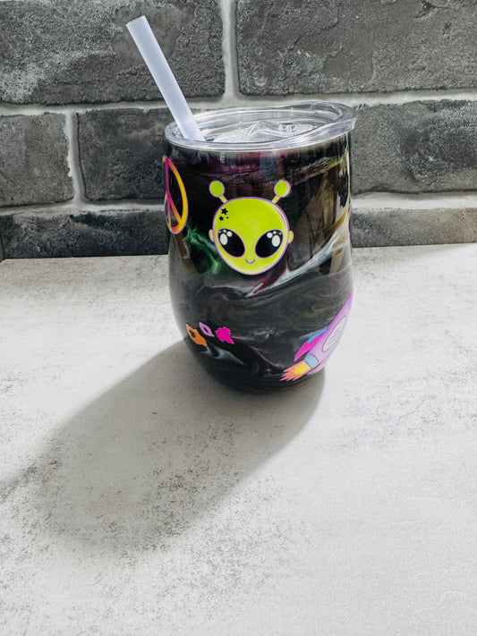 10 ounce wine tumbler - alien
