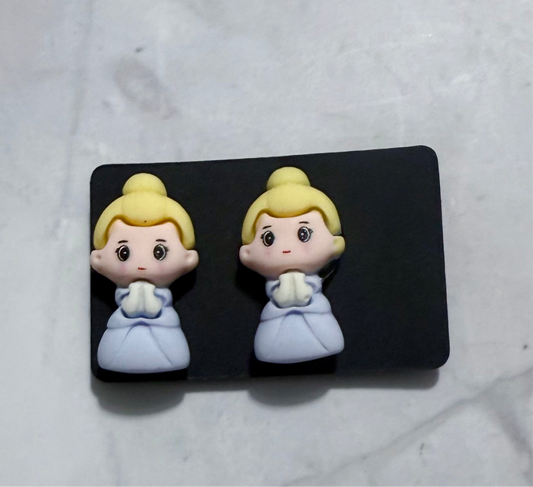 Cinderella CLIP ON Stud Earring