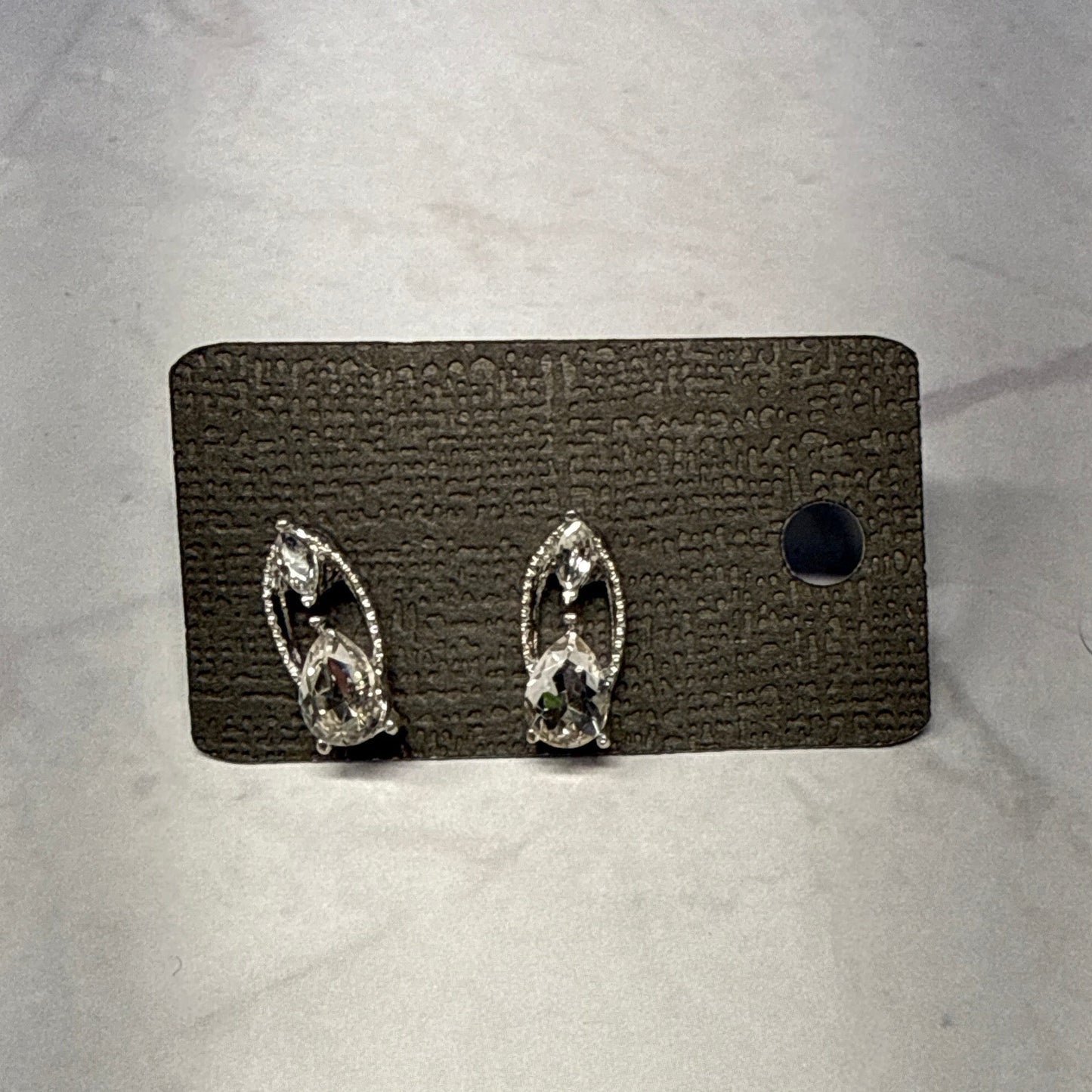 Double CZ Drop Stud Earring (Copy)