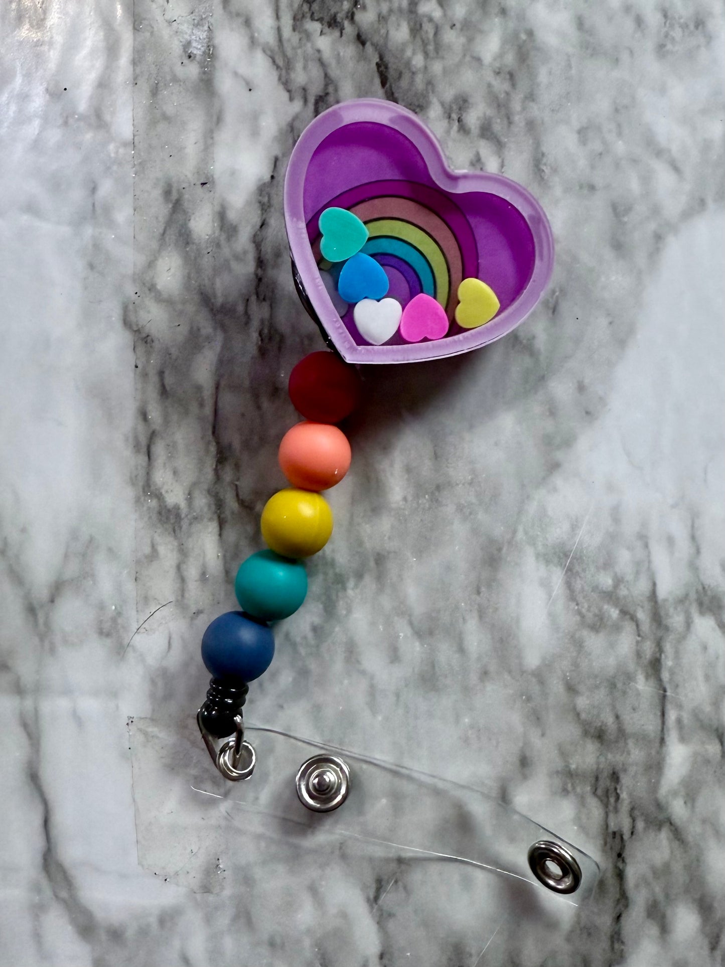 Rainbow Shaker Badge Reel Clip