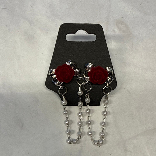 Rose Stud Dangle Earring