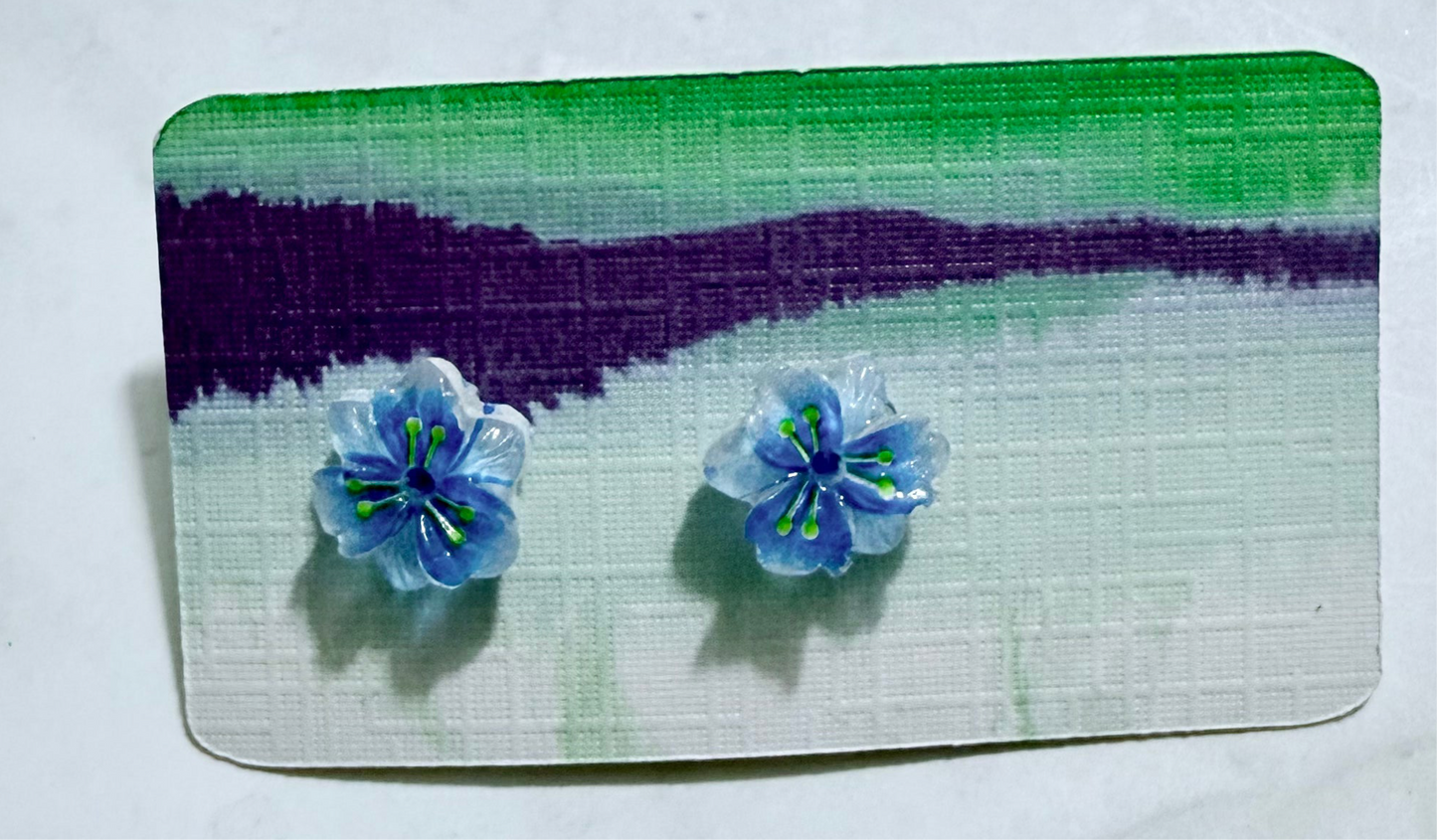 Blue Flower Stud Earring