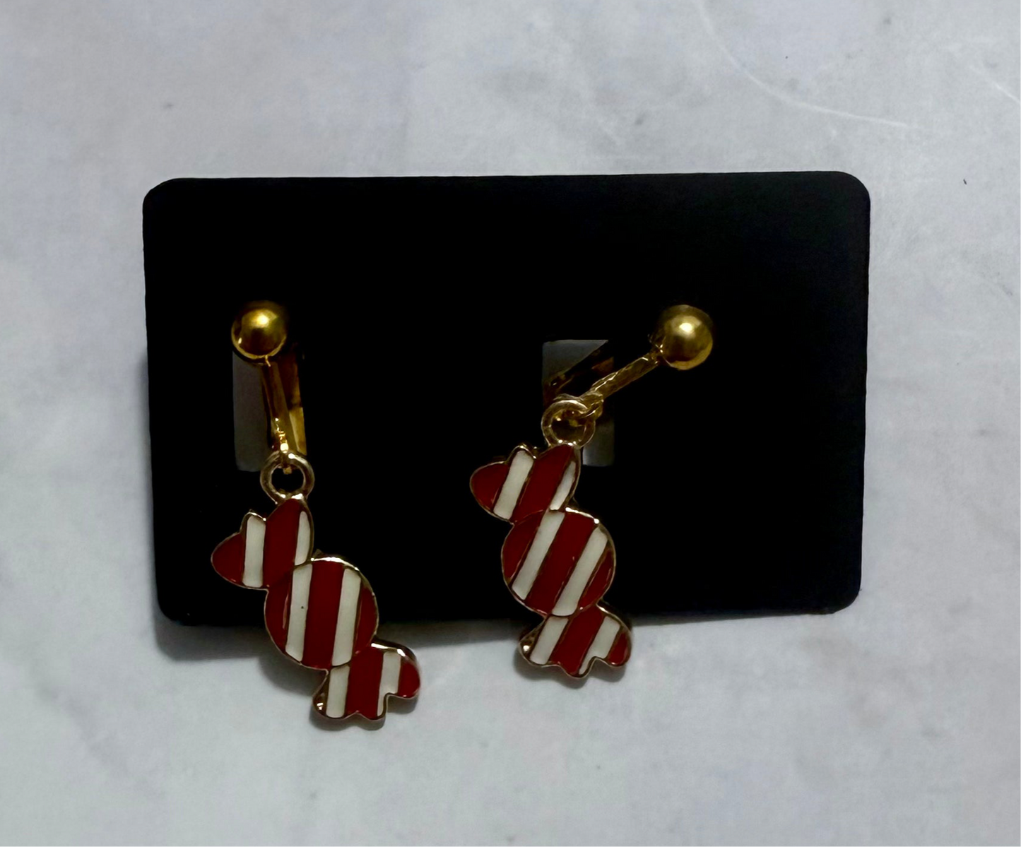 Red Candy CLIP ON Dangle Earring