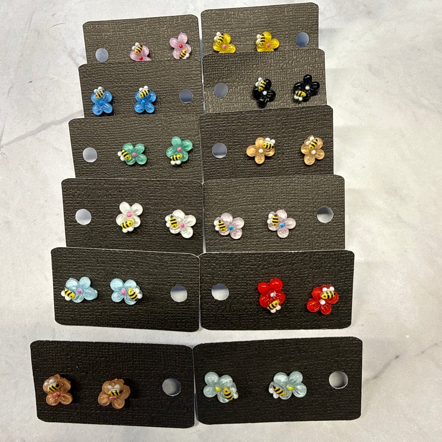 Flowers and Bees Stud Earring