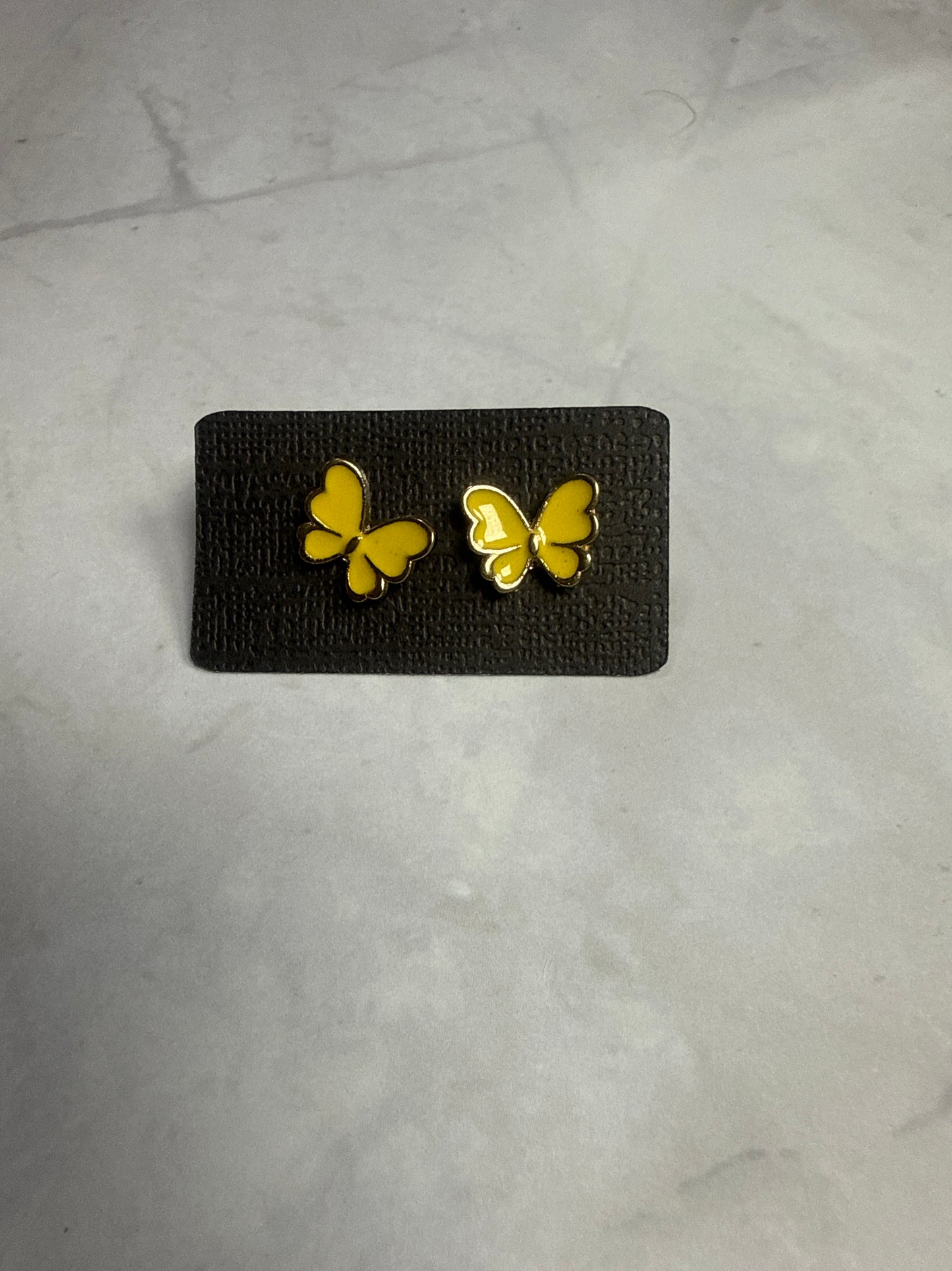 Yellow Butterfly Stud Earrings
