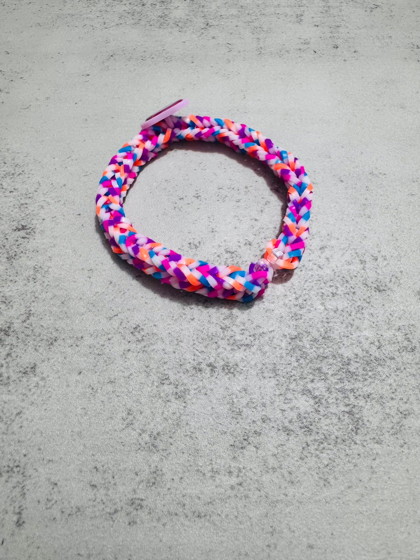 Pink blue orange purple Loom Bracelet
