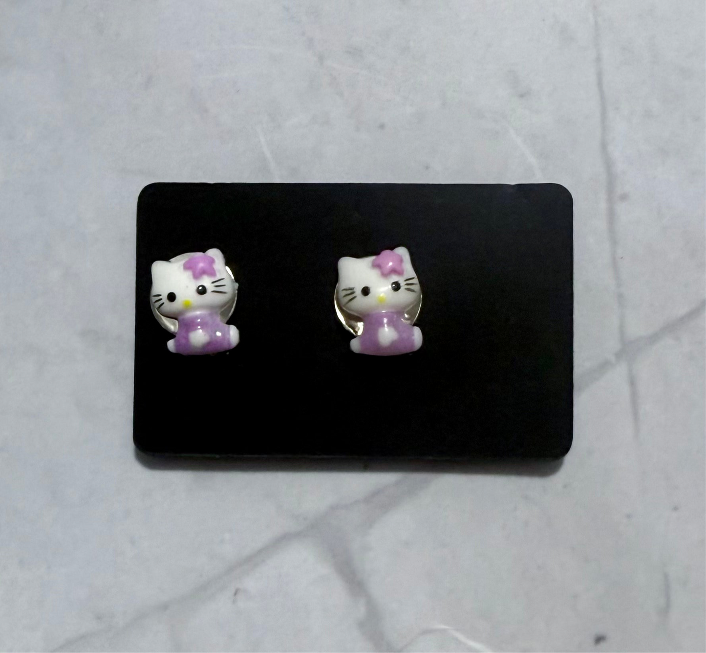 Purple HK CLIP ON Stud Earring