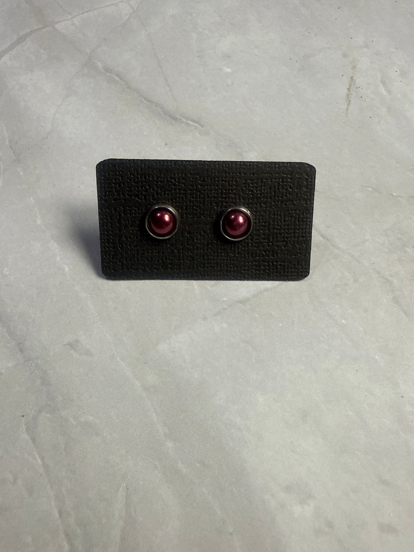 Maroon Stud Earrings