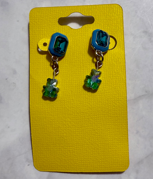 Blue Square Bear Dangle